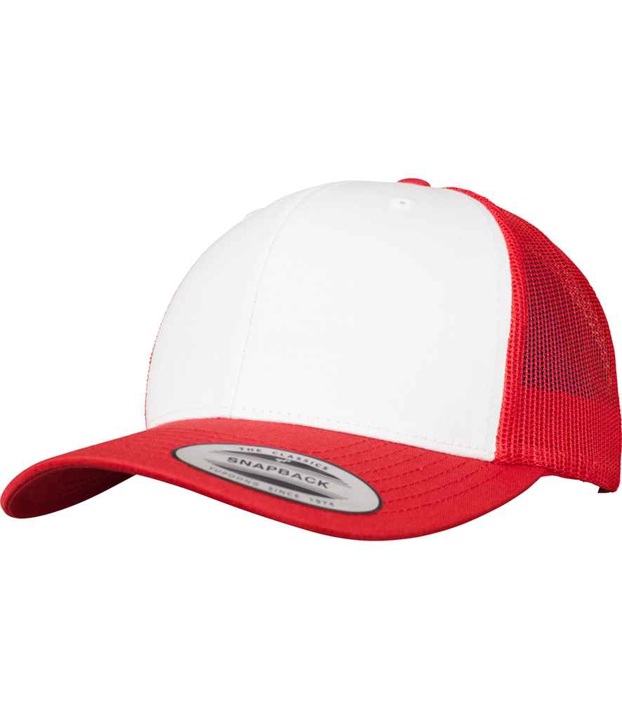 Flexfit Retro Coloured Front Trucker Cap - Red/White (F6606CF)