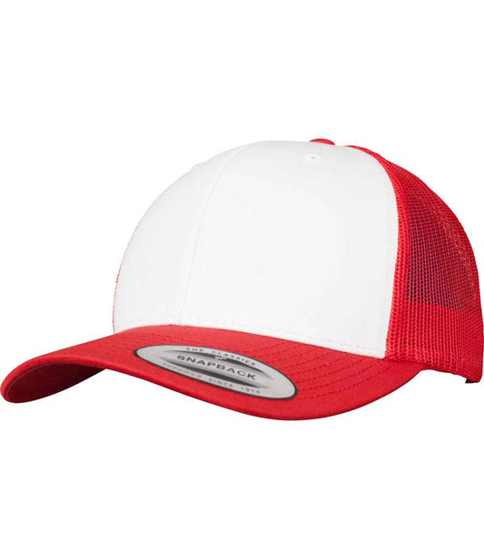 Flexfit Retro Coloured Front Trucker Cap - Red/White (F6606CF)