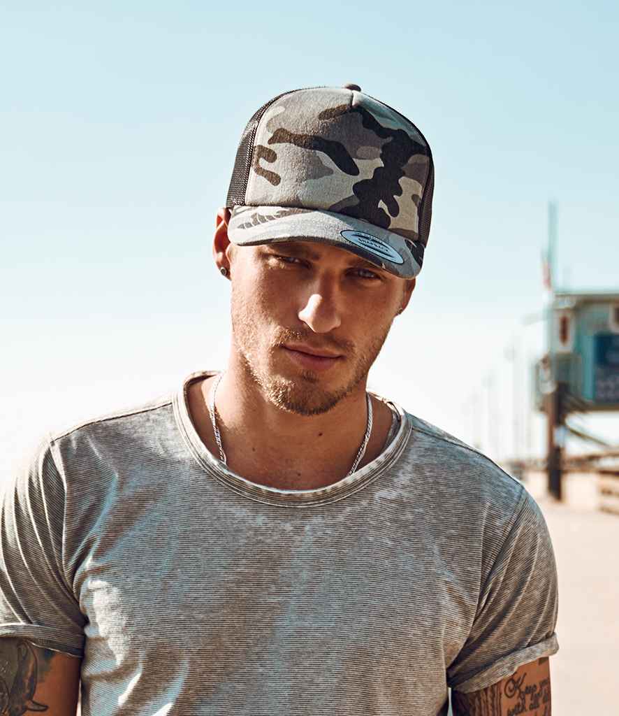 Flexfit Classic Camo Trucker Cap - Dark Camo/Black (F6606C)