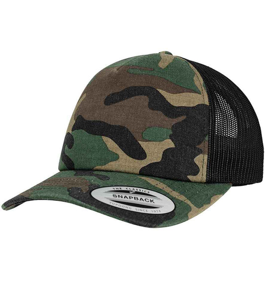 Flexfit Classic Camo Trucker Cap - Wood Camo/Black (F6606C)