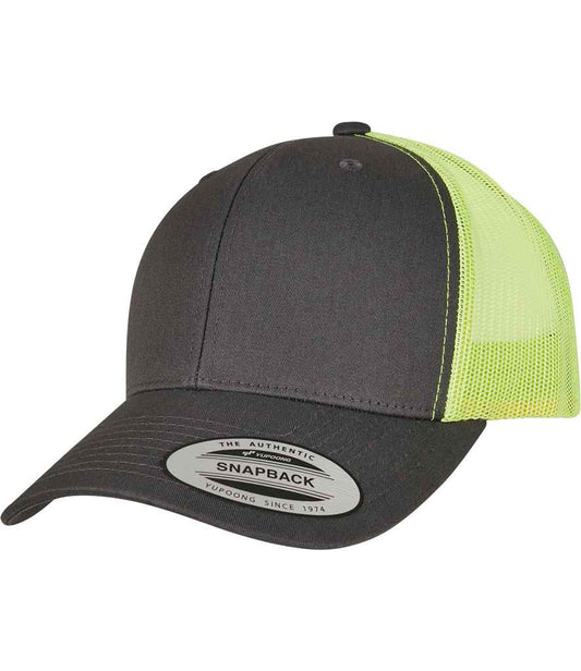 Flexfit Retro Trucker Two Tone Cap - Charcoal/Neon Green (F6606T)