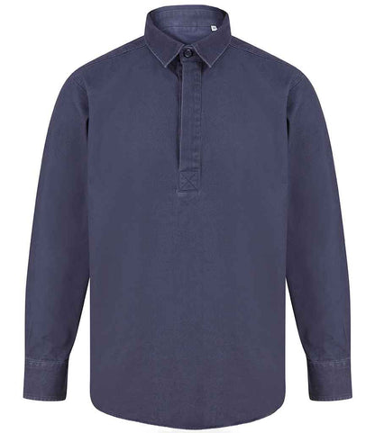 Front Row Pullover Drill Shirt - Washed Navy (FR050)