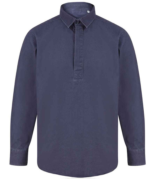 Front Row Pullover Drill Shirt - Washed Navy (FR050)