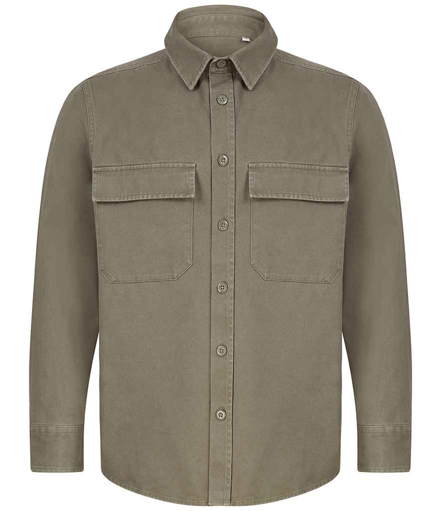 Front Row Drill Overshirt - Khaki (FR054)