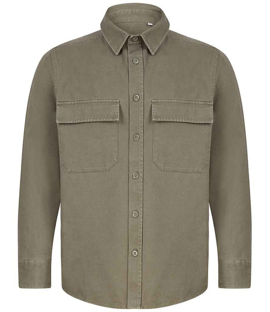 Front Row Drill Overshirt - Khaki (FR054)