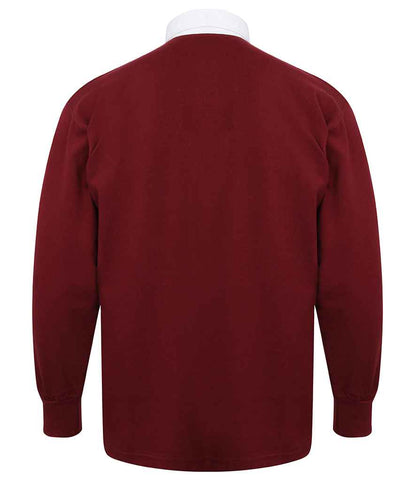 Front Row Classic Rugby Shirt - Deep Burgundy/White (FR100)