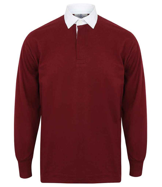 Front Row Classic Rugby Shirt - Deep Burgundy/White (FR100)