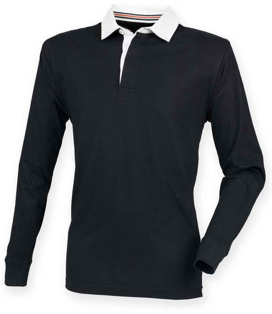 Front Row Premium Superfit Rugby Shirt - Black (FR104)