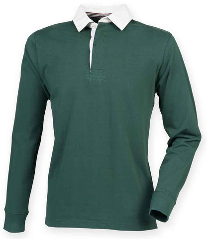 Front Row Premium Superfit Rugby Shirt - Bottle Green (FR104)