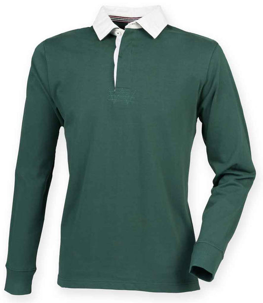 Front Row Premium Superfit Rugby Shirt - Bottle Green (FR104)