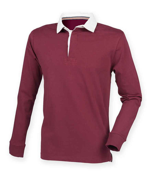 Front Row Premium Superfit Rugby Shirt - Deep Burgundy (FR104)