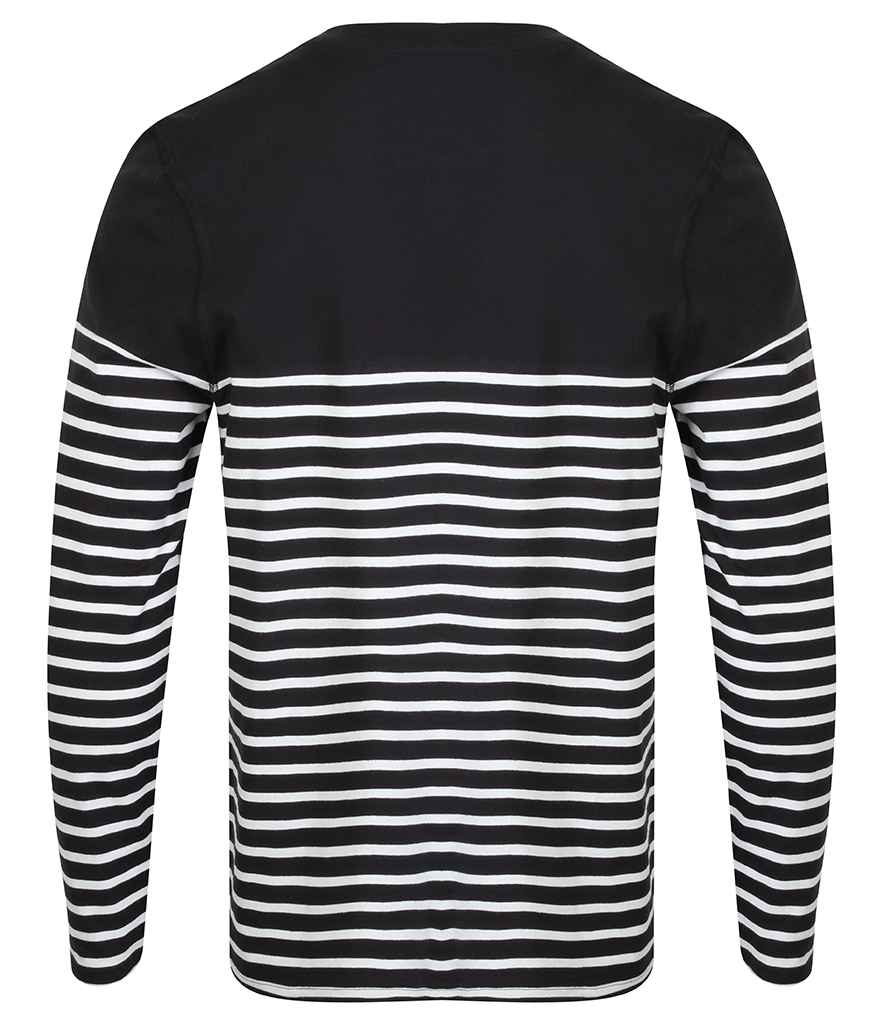 Front Row Unisex Long Sleeve Breton Striped T-Shirt - Navy/White (FR134)
