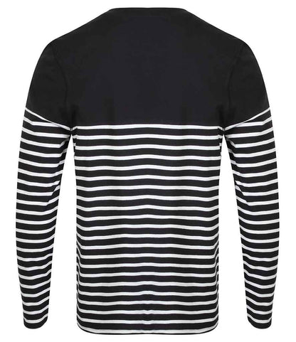 Front Row Unisex Long Sleeve Breton Striped T-Shirt - Navy/White (FR134)