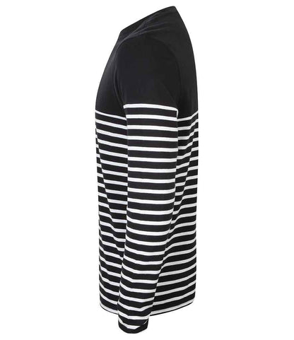Front Row Unisex Long Sleeve Breton Striped T-Shirt - Navy/White (FR134)