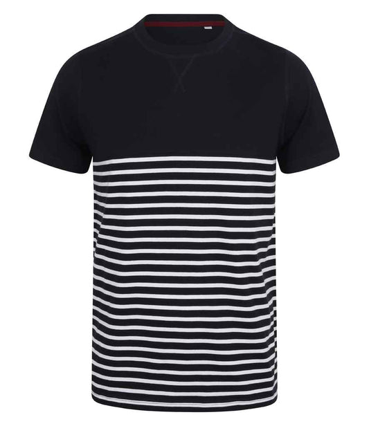Front Row Unisex Breton Striped T-Shirt - Navy/White (FR135)