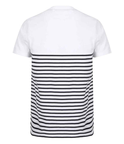 Front Row Unisex Breton Striped T-Shirt - White/Navy (FR135)