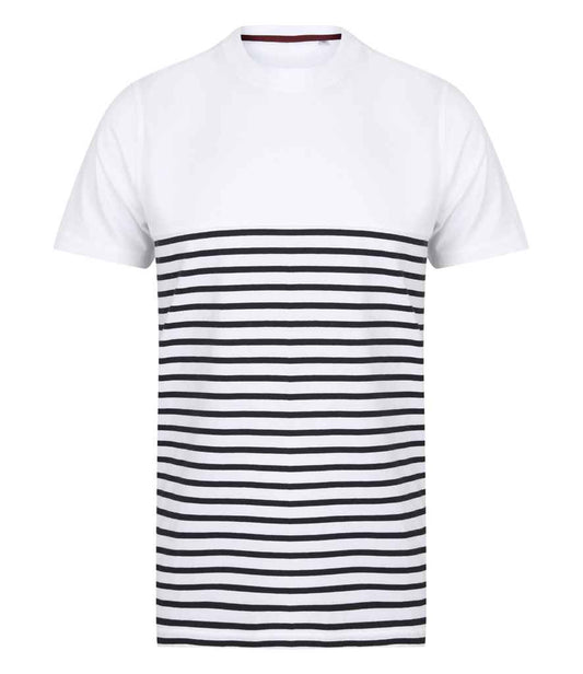 Front Row Unisex Breton Striped T-Shirt - White/Navy (FR135)
