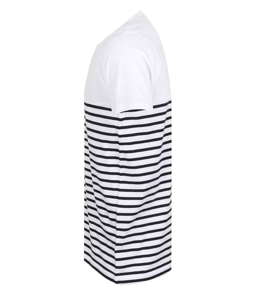Front Row Unisex Breton Striped T-Shirt - White/Navy (FR135)