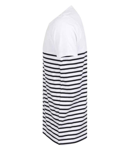 Front Row Unisex Breton Striped T-Shirt - White/Navy (FR135)