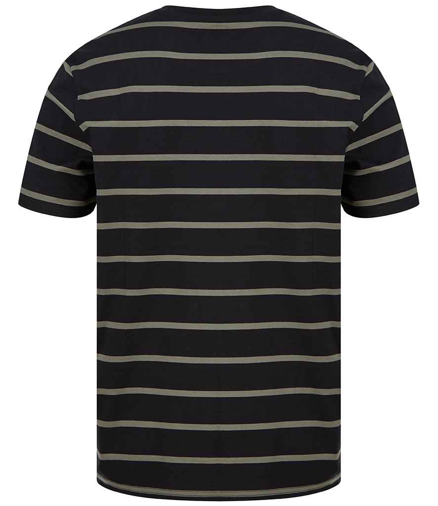 Front Row Striped T-Shirt - Black/Khaki (FR136)