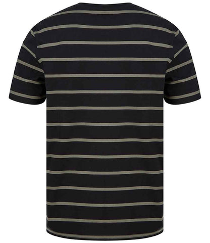 Front Row Striped T-Shirt - Black/Khaki (FR136)