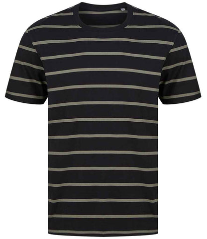 Front Row Striped T-Shirt - Black/Khaki (FR136)