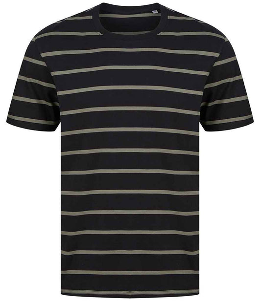 Front Row Striped T-Shirt - Black/Khaki (FR136)