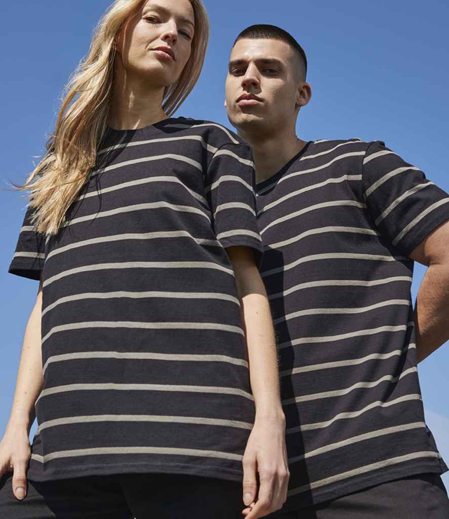 Front Row Striped T-Shirt - Black/Khaki (FR136)