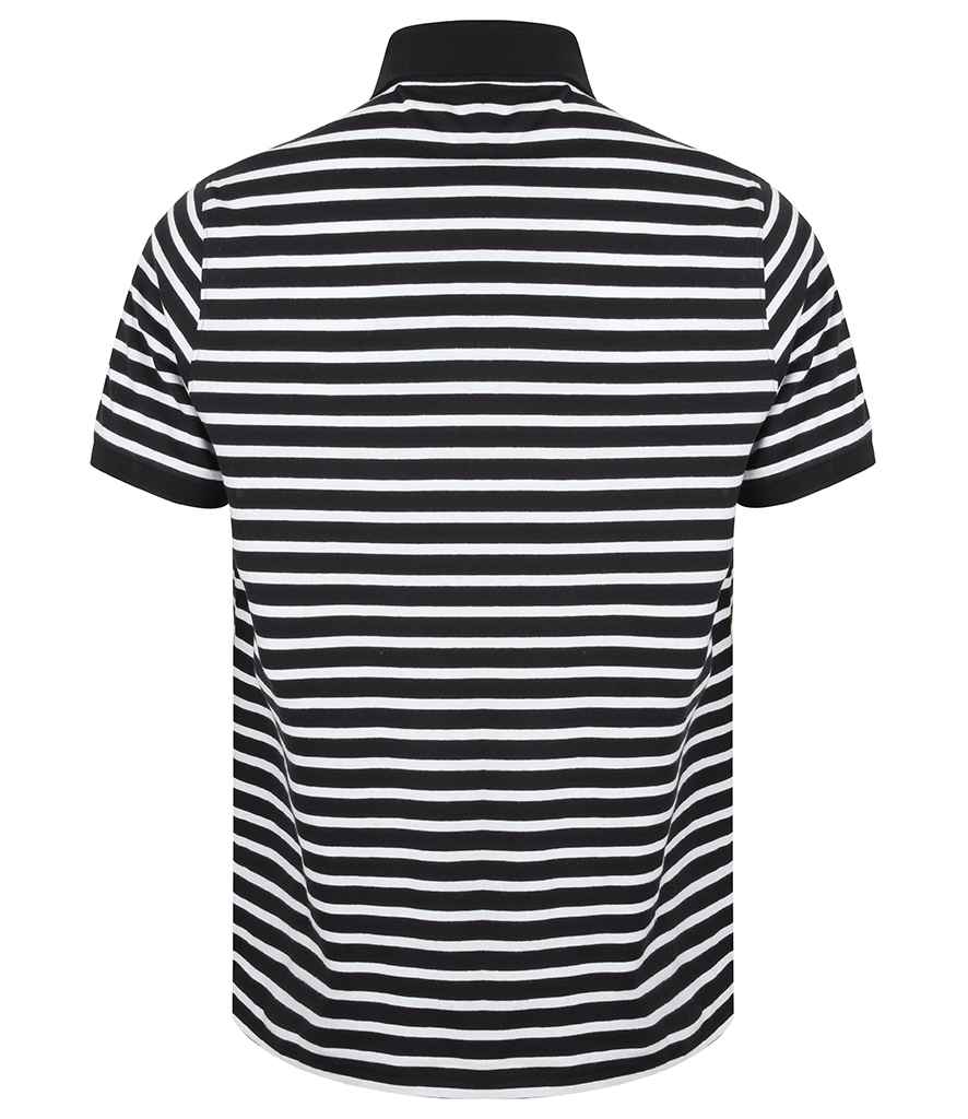 Front Row Striped Jersey Polo Shirt - Navy/White (FR230)