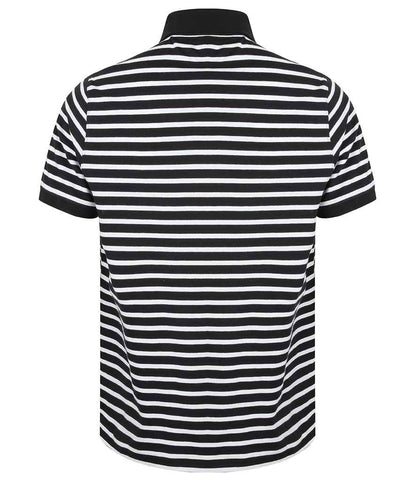 Front Row Striped Jersey Polo Shirt - Navy/White (FR230)