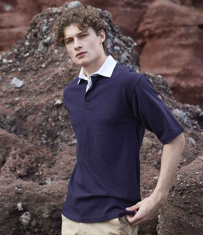 Front Row Short Sleeve Rugby Shirt - Navy (FR3)