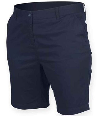 Front Row Ladies Stretch Chino Shorts - Navy (FR606)