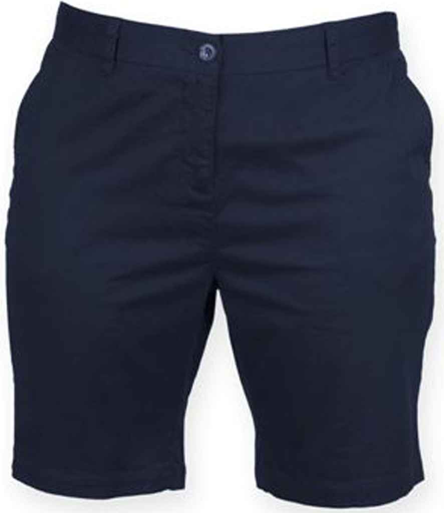 Front Row Ladies Stretch Chino Shorts - Navy (FR606)