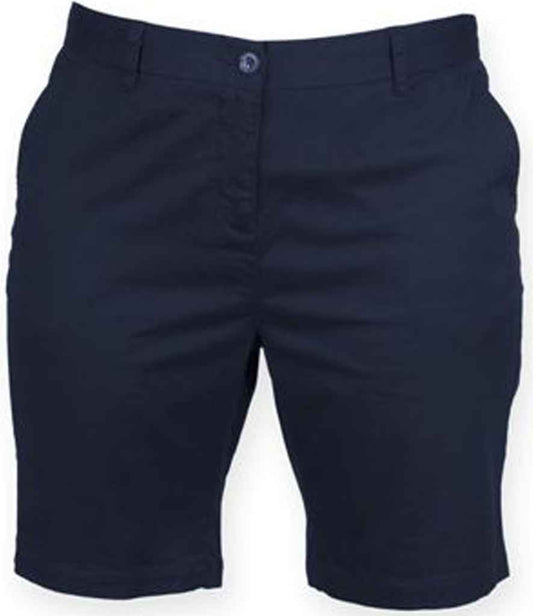 Front Row Ladies Stretch Chino Shorts - Navy (FR606)