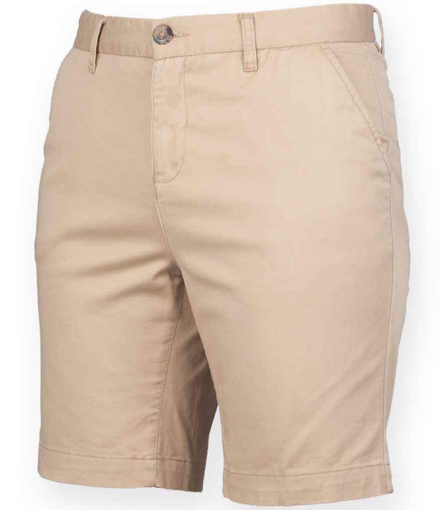 Front Row Ladies Stretch Chino Shorts - Stone (FR606)