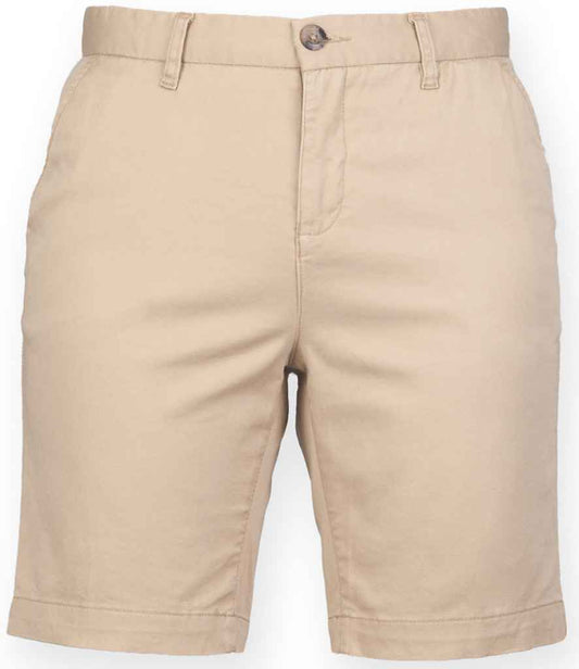 Front Row Ladies Stretch Chino Shorts - Stone (FR606)