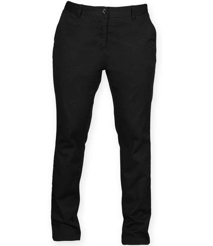 Front Row Ladies Stretch Chino Trousers - Black (FR622)