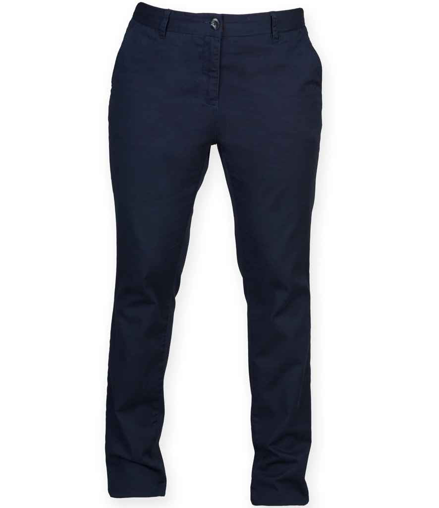 Front Row Ladies Stretch Chino Trousers - Navy (FR622)