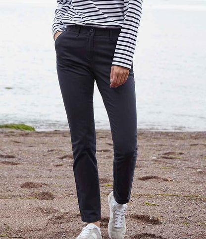 Front Row Ladies Stretch Chino Trousers - Navy (FR622)