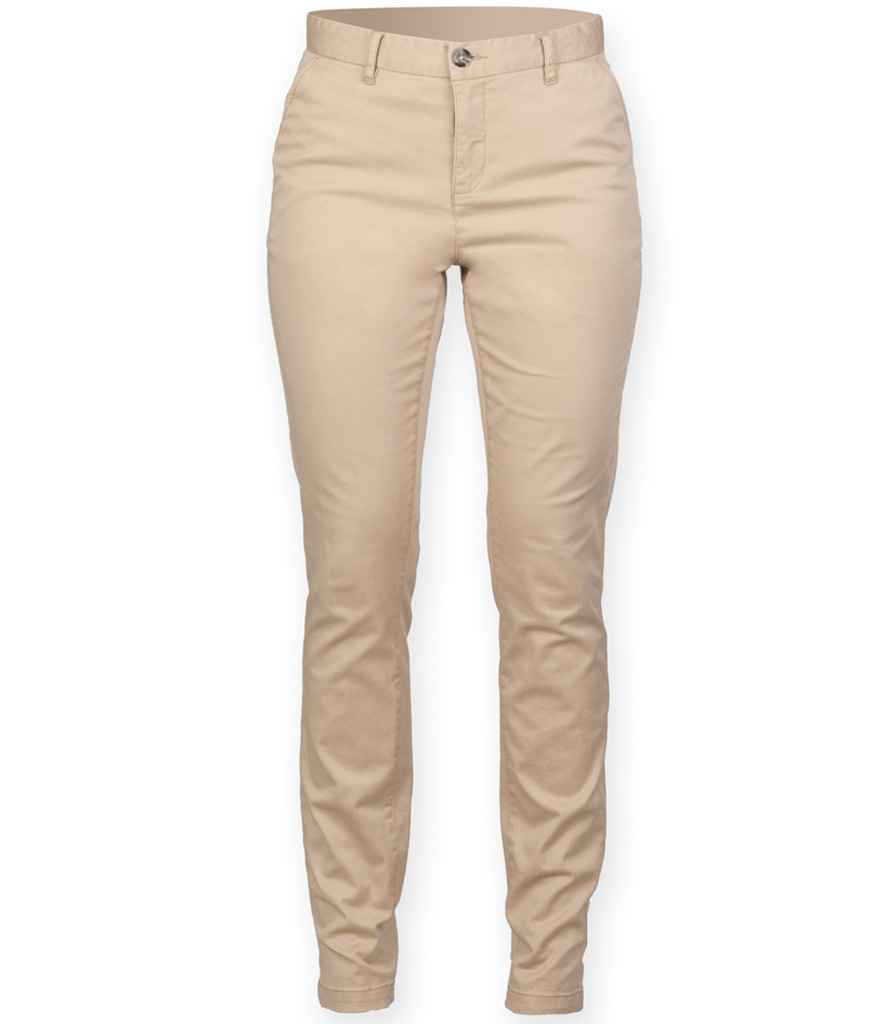 Front Row Ladies Stretch Chino Trousers - Stone (FR622)