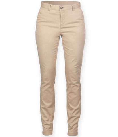 Front Row Ladies Stretch Chino Trousers - Stone (FR622)