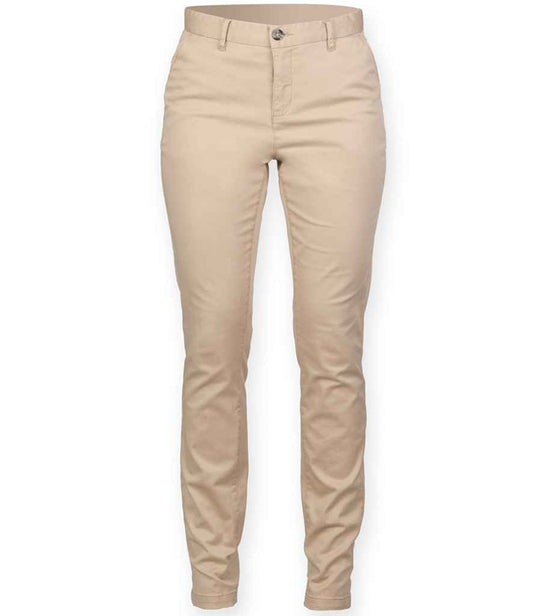 Front Row Ladies Stretch Chino Trousers - Stone (FR622)