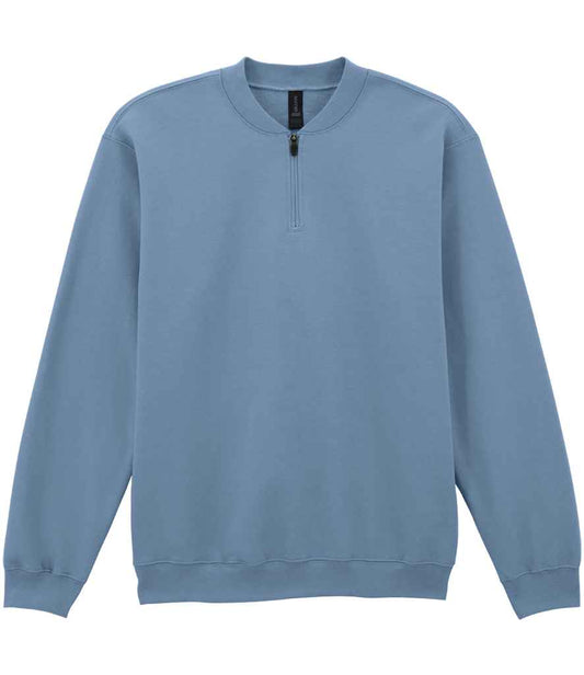 Gildan SoftStyle® Midweight Fleece 1/4 Zip Sweatshirt - Stone Blue (GD612)