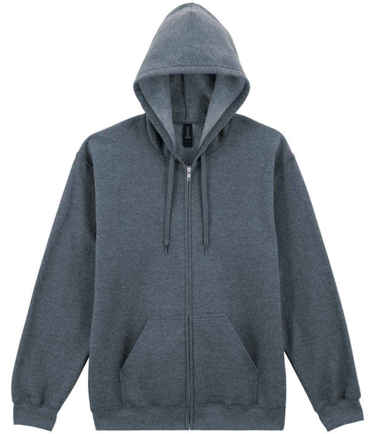 Gildan SoftStyle® Midweight Full Zip Hooded Sweatshirt - Dark Heather (GD69)