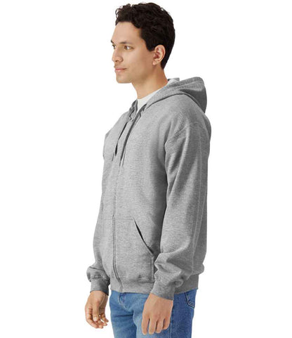 Gildan SoftStyle® Midweight Full Zip Hooded Sweatshirt - Sport Grey (GD69)