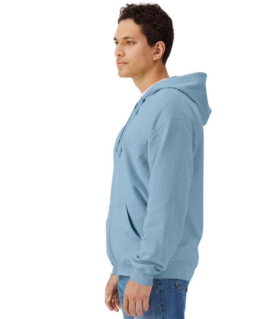 Gildan SoftStyle® Midweight Full Zip Hooded Sweatshirt - Stone Blue (GD69)