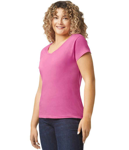 Gildan Ladies SoftStyle® V Neck T-Shirt - Azalea (GD78)
