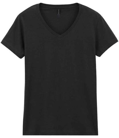 Gildan Ladies SoftStyle® V Neck T-Shirt - Black (GD78)
