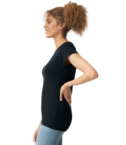 Gildan Ladies SoftStyle® V Neck T-Shirt - Black (GD78)