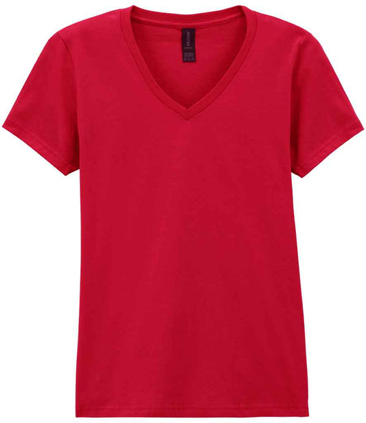 Gildan Ladies SoftStyle® V Neck T-Shirt - Cherry Red (GD78)